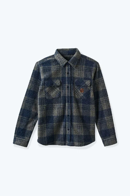 Men's Solid-Colored Shirts for VersatilityBowery Arctic Stretch L/S Fleece - Washed Navy/Beige Plaid