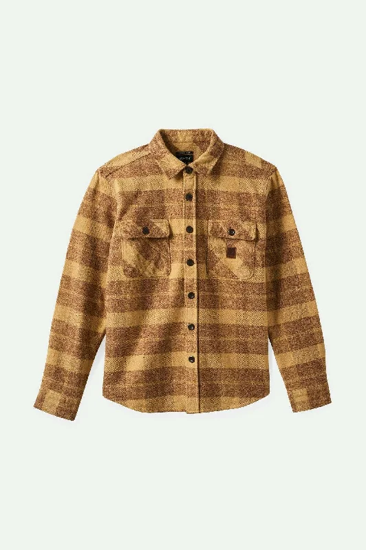 Men's Short-Sleeve Shirts for Warm WeatherBowery Heavyweight L/S Flannel - Curry Yellow/Pinecone Brown