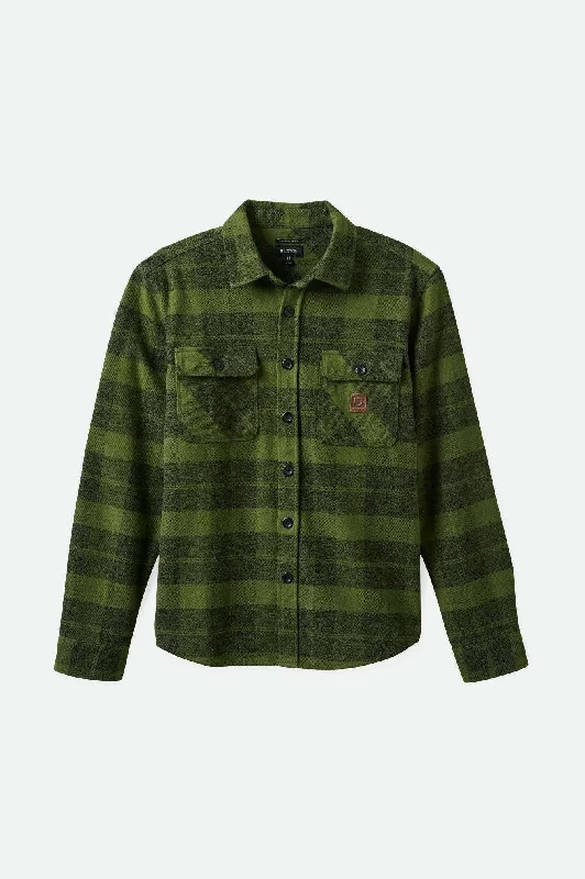 Men's Checkered Shirts for a Retro FeelBowery Heavyweight L/S Flannel - Cypress Green/ Black