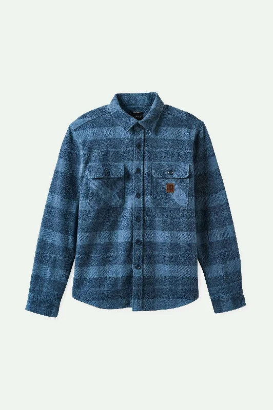 Men's Spread-Collar Shirts for a Bold StatementBowery Heavyweight L/S Flannel - Mirage Blue/Washed Navy