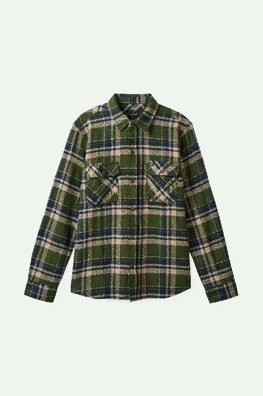 Men's Plaid Shirts for a Country CharmBowery L/S Flannel - Cypress Green/Washed Navy/Whitecap