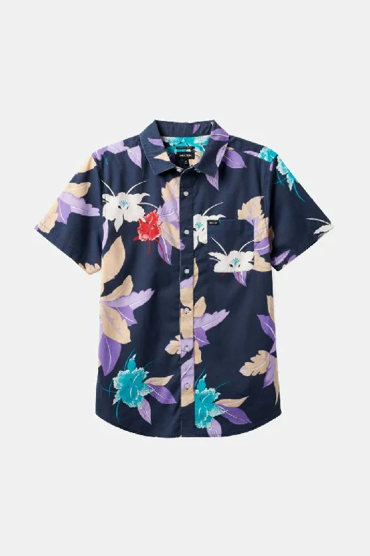 Men's Hawaiian Print Shirts for Luau PartiesCharter Print S/S Shirt - Washed Navy Passion