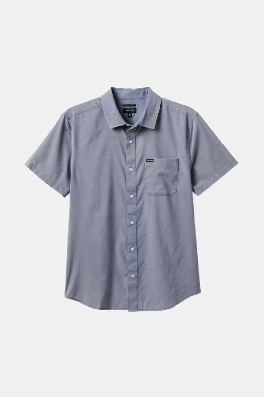 Men's Logo T-Shirts for Brand RepresentationCharter Sol Wash S/S Woven Shirt - Flint Stone Blue Sol Wash