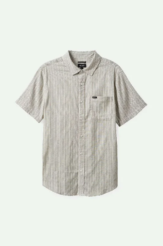 Classic Men's Dress ShirtsCharter Stripe S/S Woven Shirt - Off White/Cinder Grey