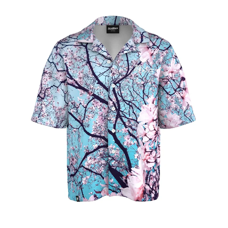 Men's Floral Print Shirts for Spring and SummerCherry Blossom Oversized Button Shirt