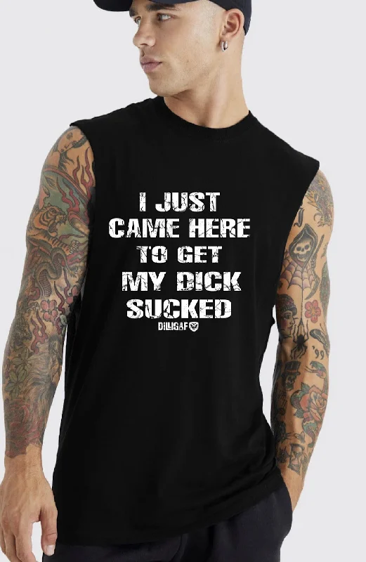 Men's Shirts with Ruffled HemlinesDick Sucked Muscle Shirt