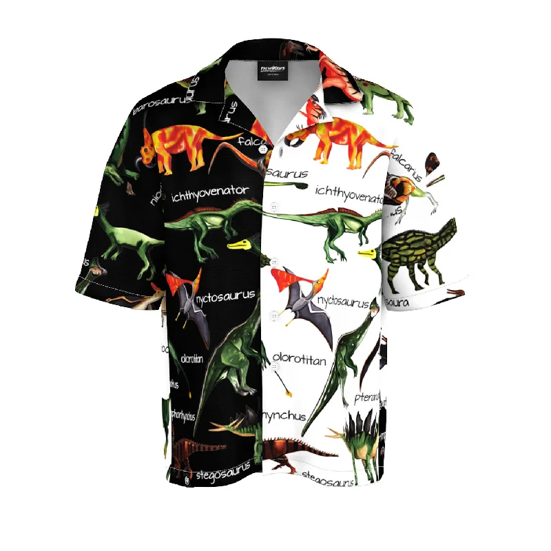 Men's Fishing Shirts for Water SportsDino Map Oversized Button Shirt