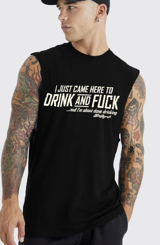 Men's Shirts with Zippered PocketsDrink and Fuck Muscle shirt