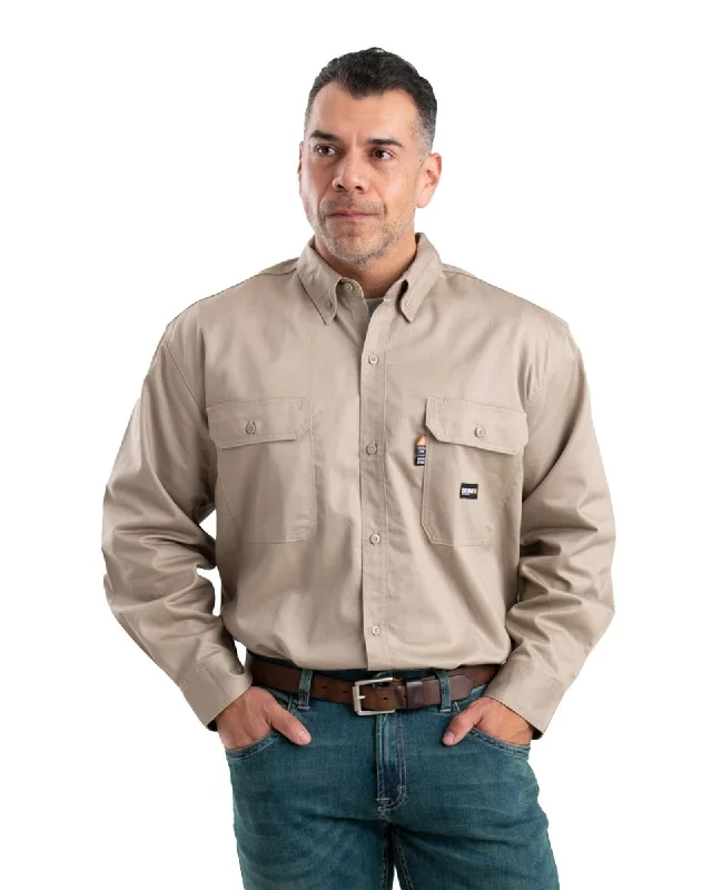 Men's Patterned Button-Down Shirts for Added InterestFlame Resistant Button Down Long Sleeve Work Shirt