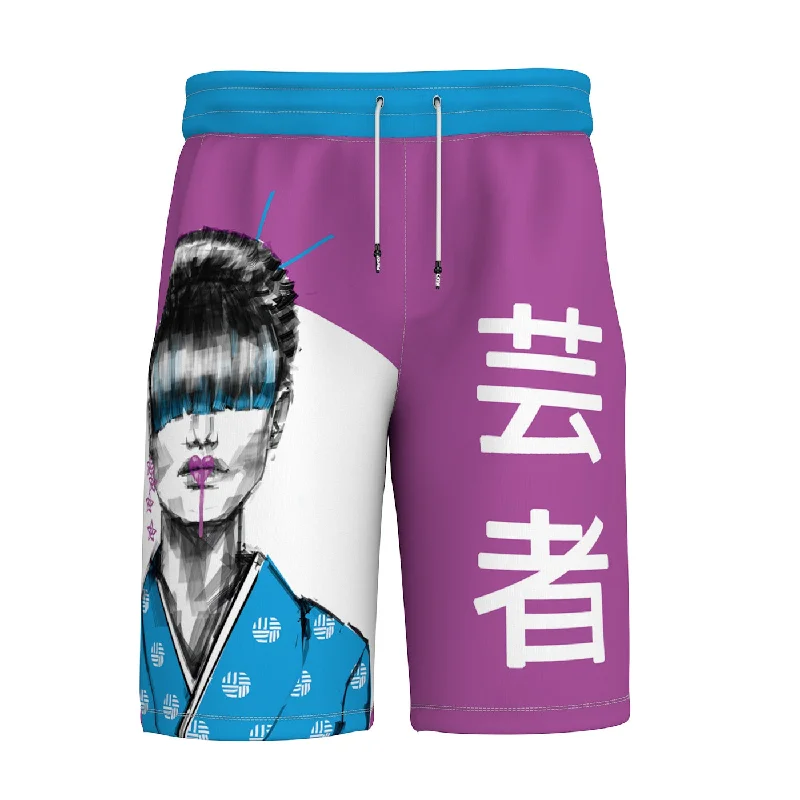 Men's Solid-Colored Pants for VersatilityGeisha Heart Shorts