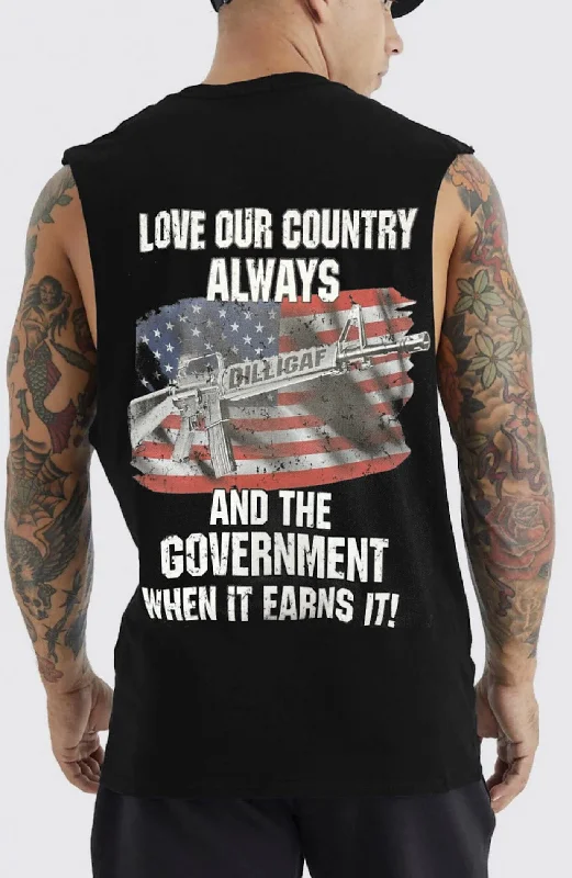 Men's Shirts with Mandarin CollarsLove our country Muscle shirt