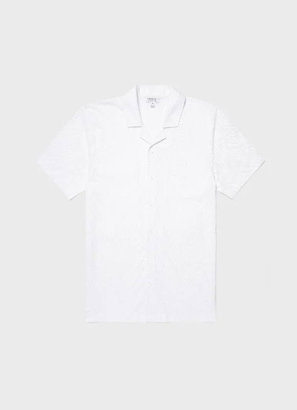 Men's French-Cuff Shirts for a Sophisticated EdgeMen's Riviera Camp Collar Shirt in White