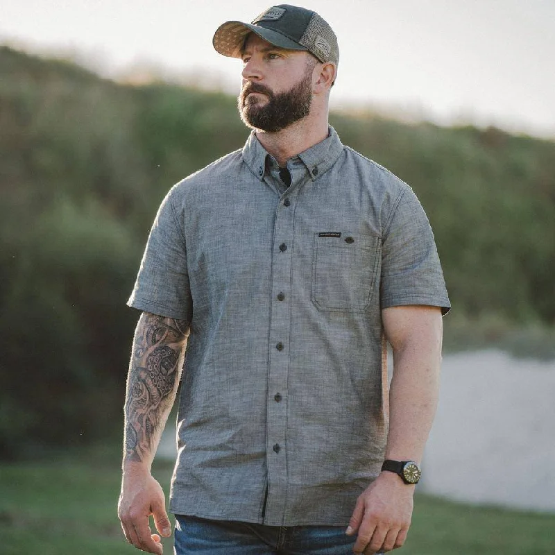 Men's Weekend Shirts for Leisurely OutingsMen's Everyday Chambray Button Down - Heather Black