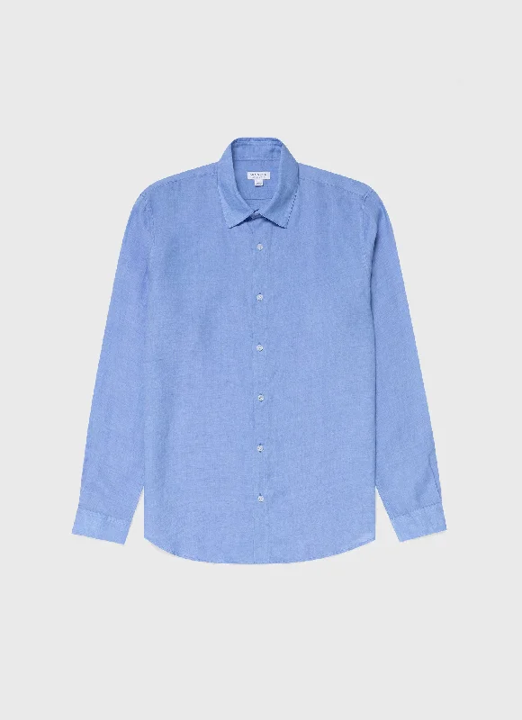 Men's Oxford Shirts for a Preppy StyleMen's Linen Shirt in Cool Blue