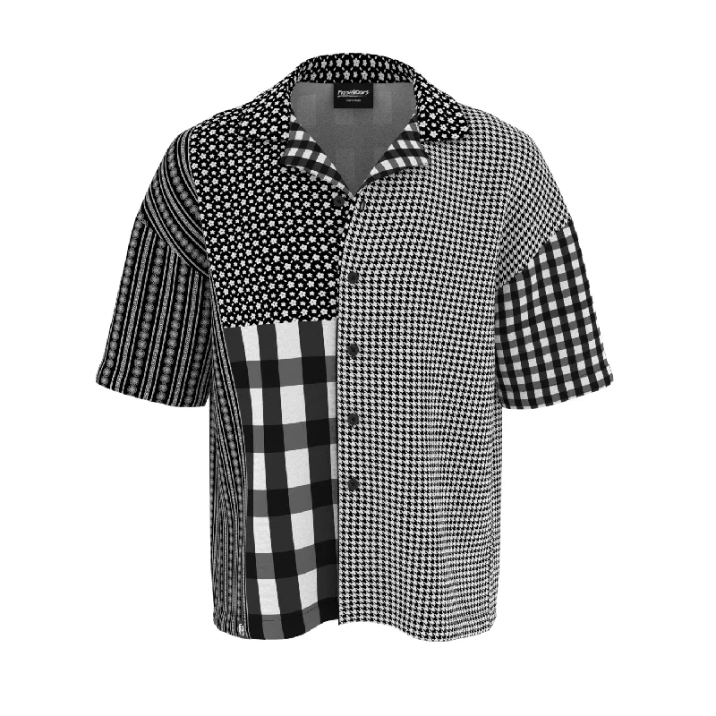 Men's Patterned Dress Shirts for a Unique TwistPatches Oversized Button Shirt