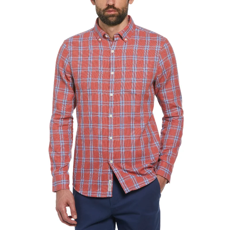 Men's Patterned Dress Shirts for a Unique TwistPlaid Waffle Shirt