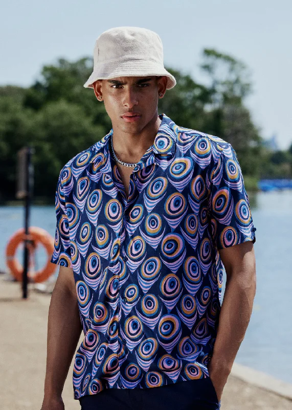 Men's Muscle Fit T-Shirts for a Body-Hugging FitB by Ben Sherman Psychedelic Print - Violet