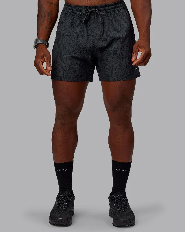 Men's Formal Trousers for BusinessRep 5" Performance Shorts - Topographic Pirate Black-Black