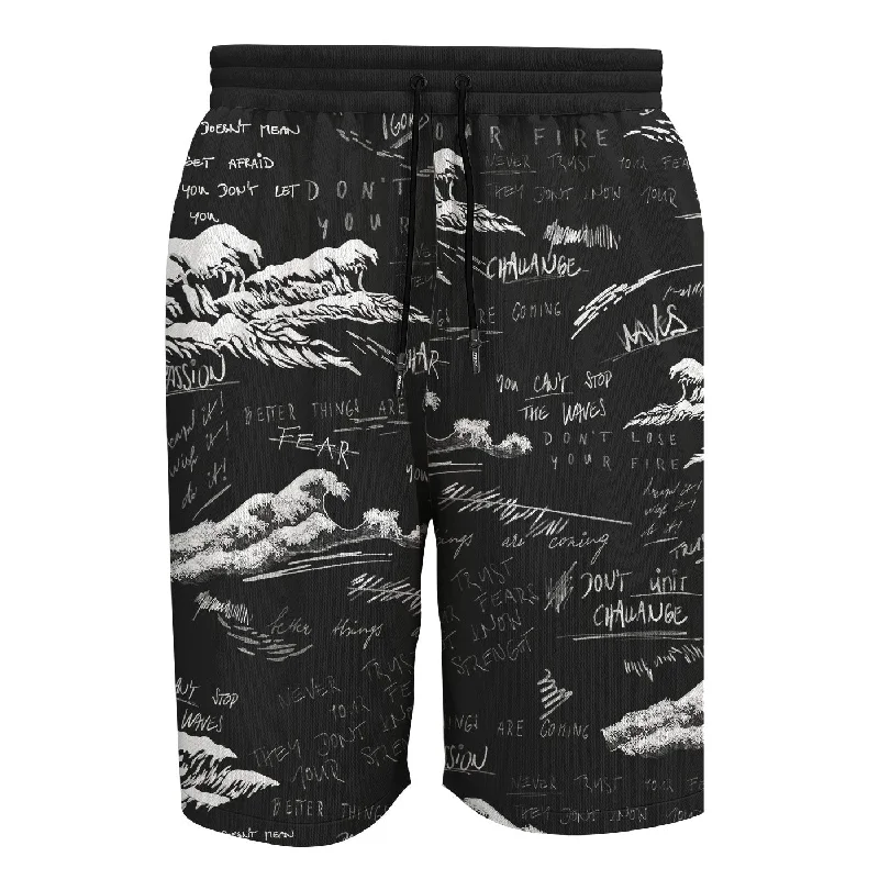 Men's Pants with Appliqué DetailsSketch Waves Shorts