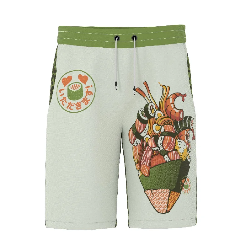 Men's Pants with Water-Resistant FabricSushi Heart Shorts