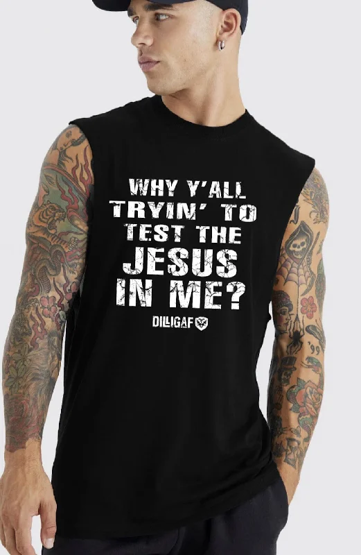 Men's Shirts with Mock NecksTest The Jesus In Me Muscle Shirt