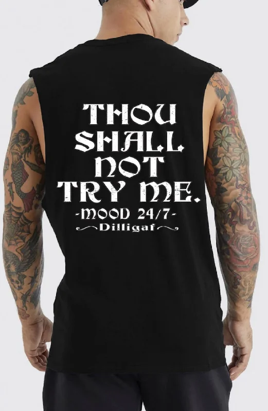 Warm Men's Fleece-Lined TopsThou Shall Not Muscle shirt