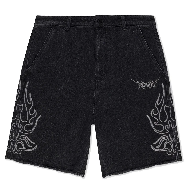 Men's Twill Pants for a Dressy LookVolt Denim Shorts (Black)