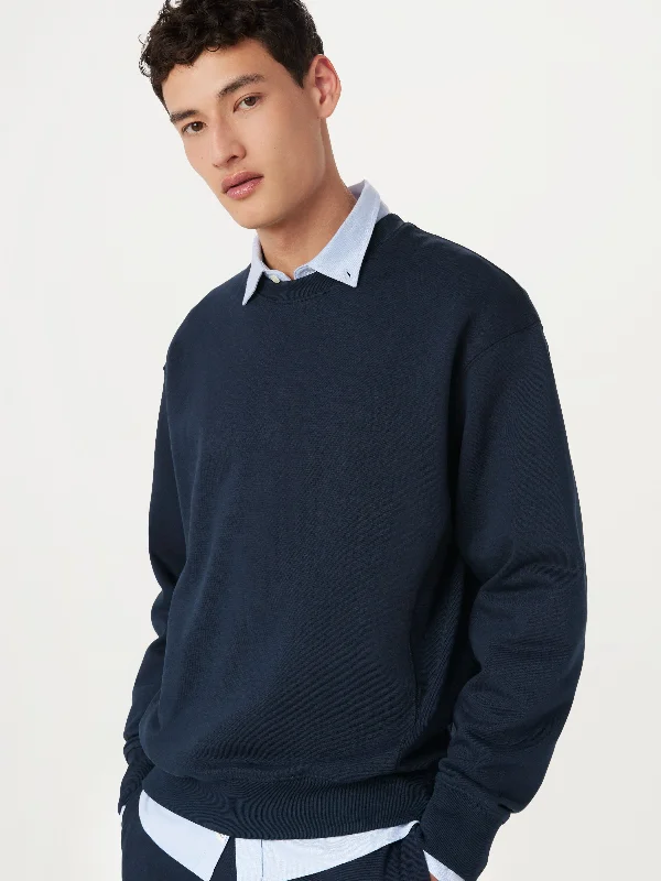 Elegant Men's Shawl-Collar SweatersThe French Terry Sweatshirt in Deep Blue