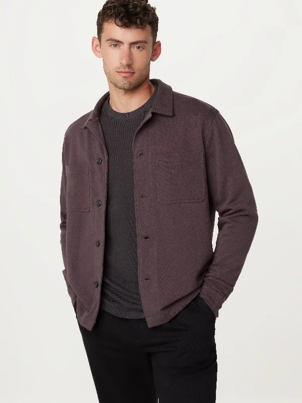 Classic Men's Wool SweatersThe Jordan French Terry Overshirt in Raisin