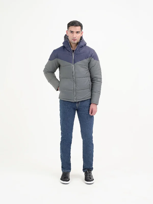 Men's Coats with Patchwork Designs"ATLAS" Casual Zipper PufferJacket