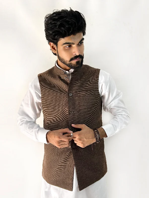 Trendy Men's Anorak JacketsBrown Waistcoat for Men MW03