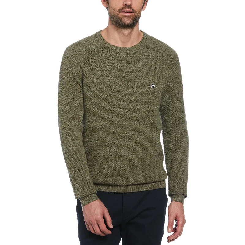 Men's Sweaters with Herringbone PatternsBubble Stitch Sweater