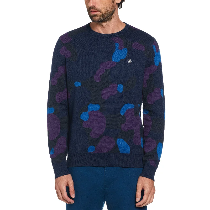 Versatile Men's Zip-Up SweatersCamo Print Sweater