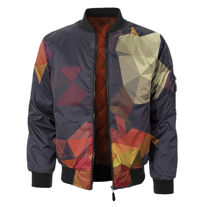 Men's Coats with Hand WarmersCubes Bomber Jacket