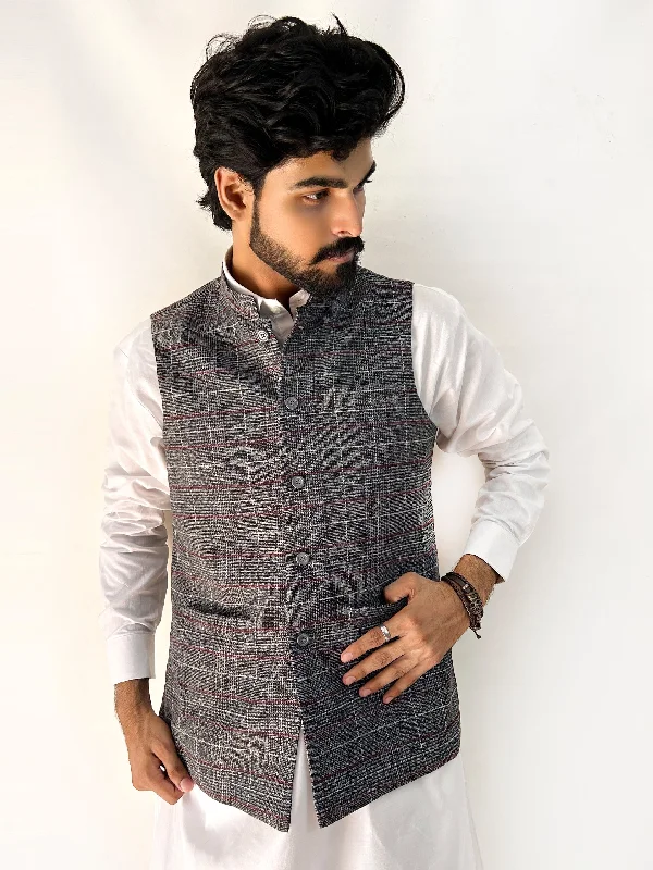 Men's Coats for WorkDark Grey Waistcoat for Men MW05