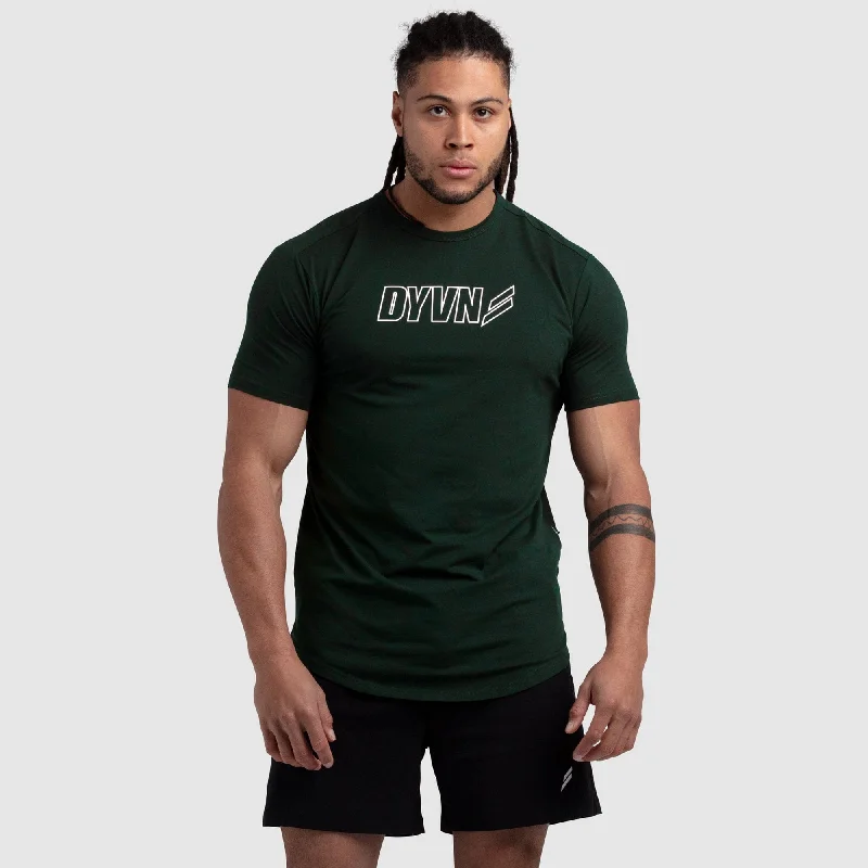 Men's Flowy Shirts for a Relaxed LookDYVN Drop Tee 'Outlined' - Green