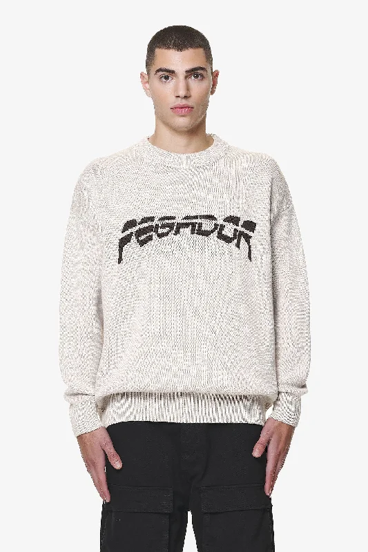 Men's Sweaters with Asymmetrical HemlinesElaine Knit Sweater Dust Cream