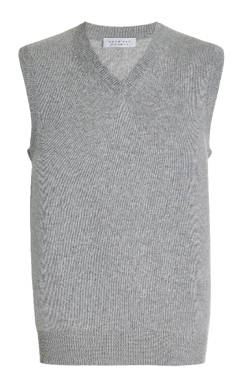 Classic Men's Wool SweatersFielding Knit Vest in Heather Grey Cashmere