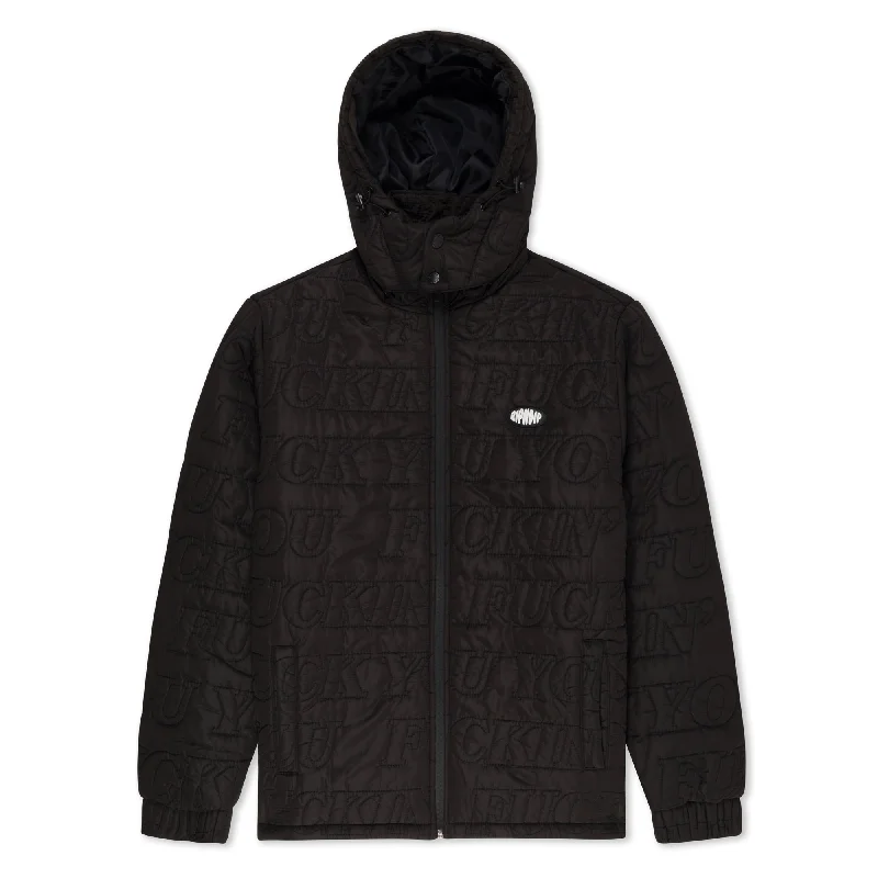 Luxurious Men's Cashmere CoatsFuckin Fuck Puffer Jacket (Black)