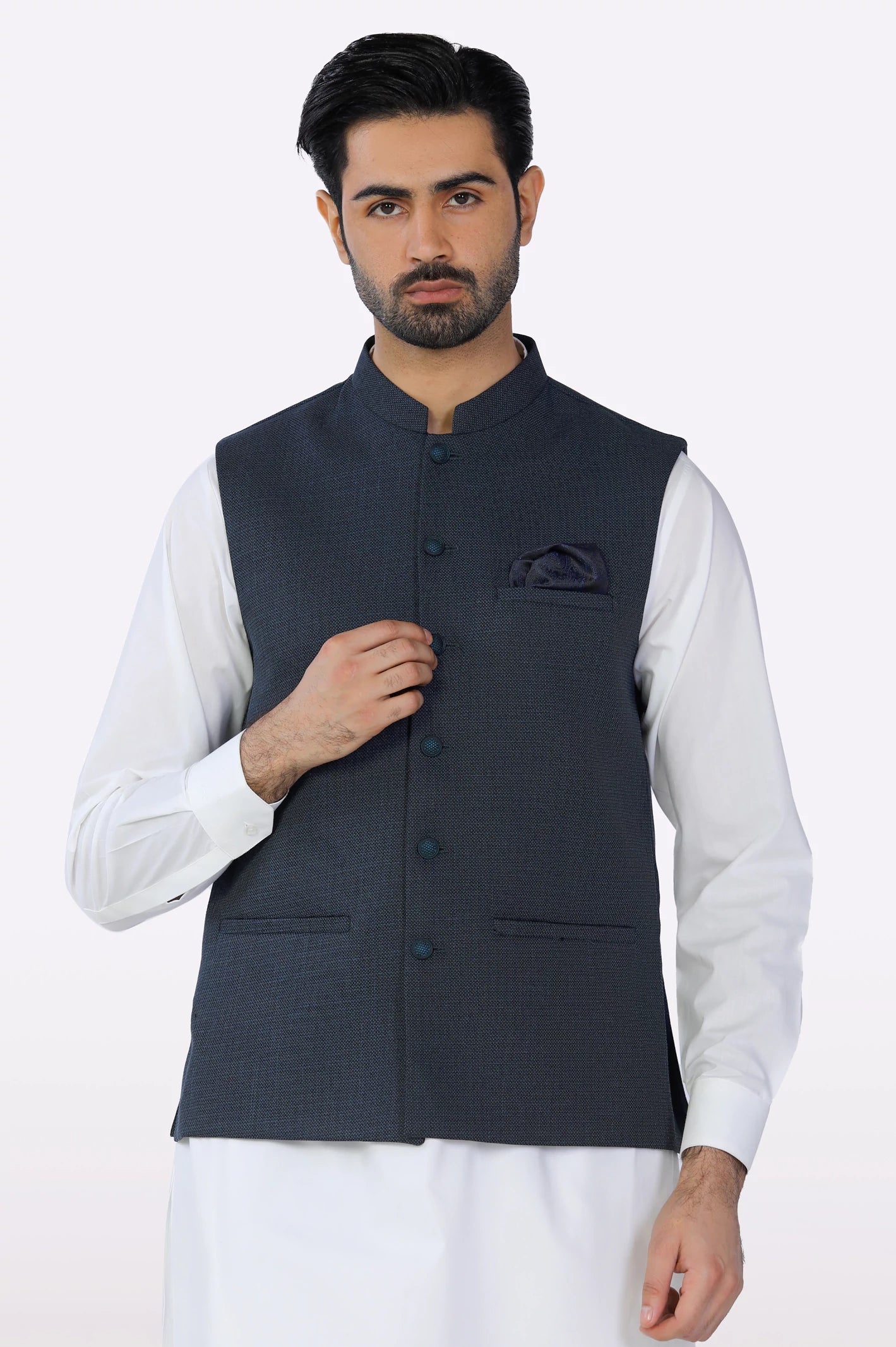 Men's Coats with VentilationLight Blue Waistcoat