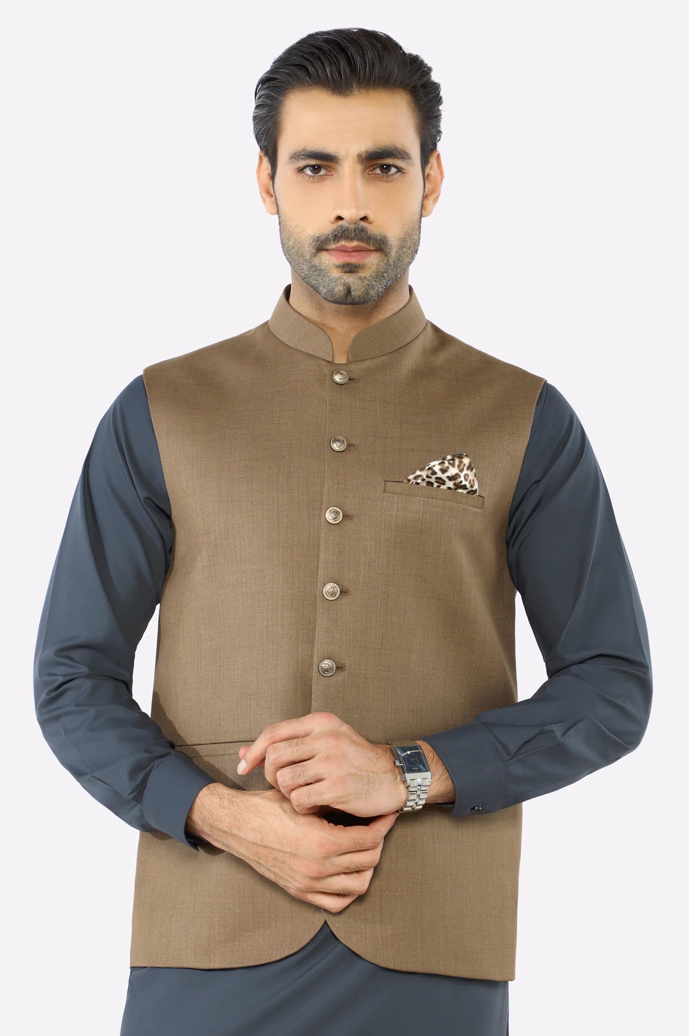 Men's Coats for Casual WearLight Brown Waistcoat