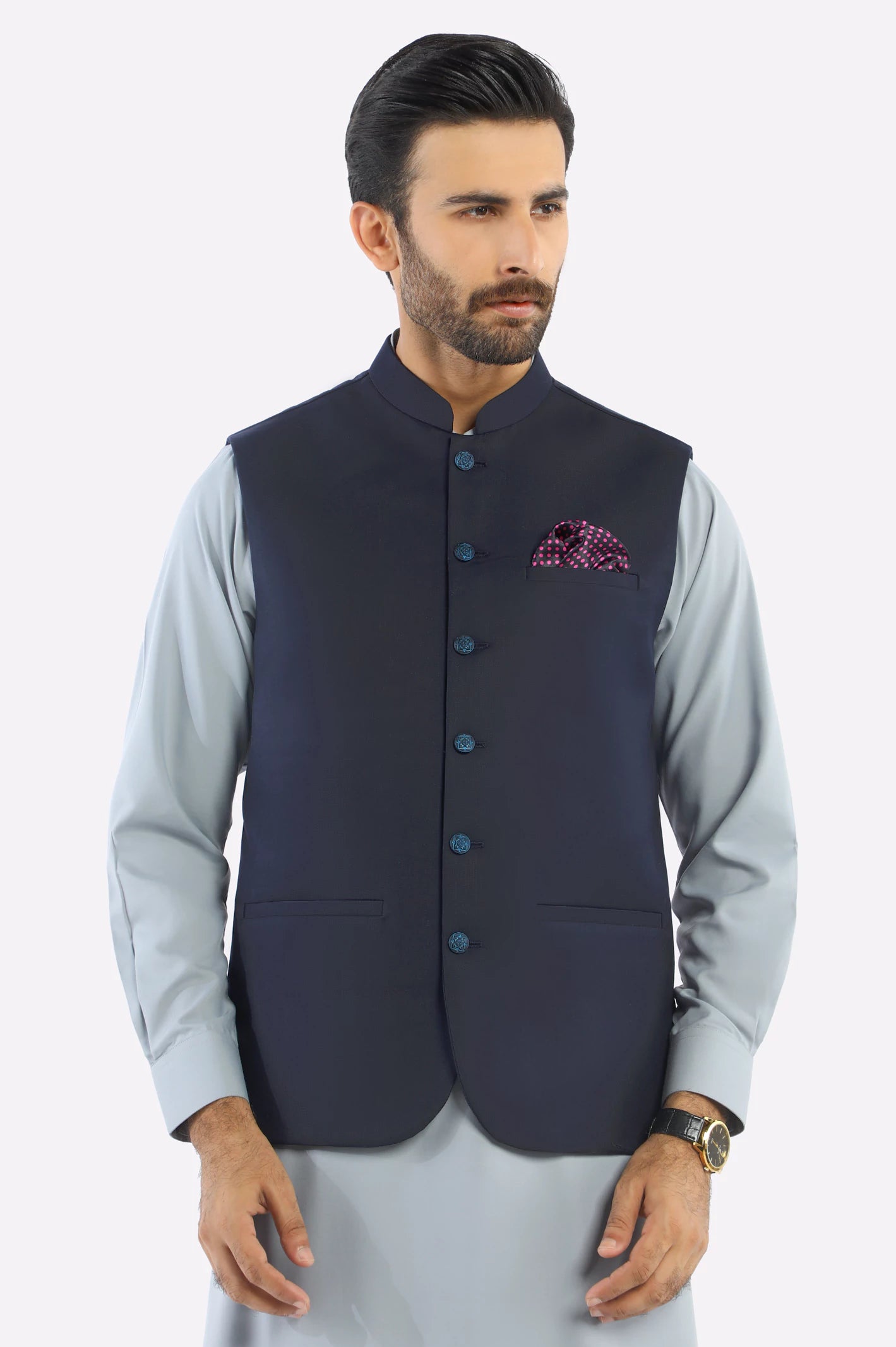 Stylish Men's Biker JacketsBlue Waistcoat