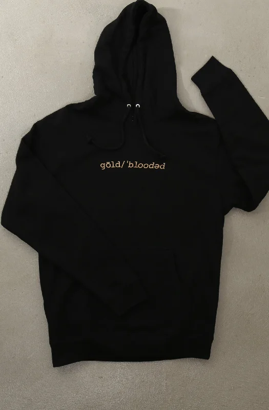 Unique Men's Custom HoodiesGold Blooded Definition (Men's Black Hoody)