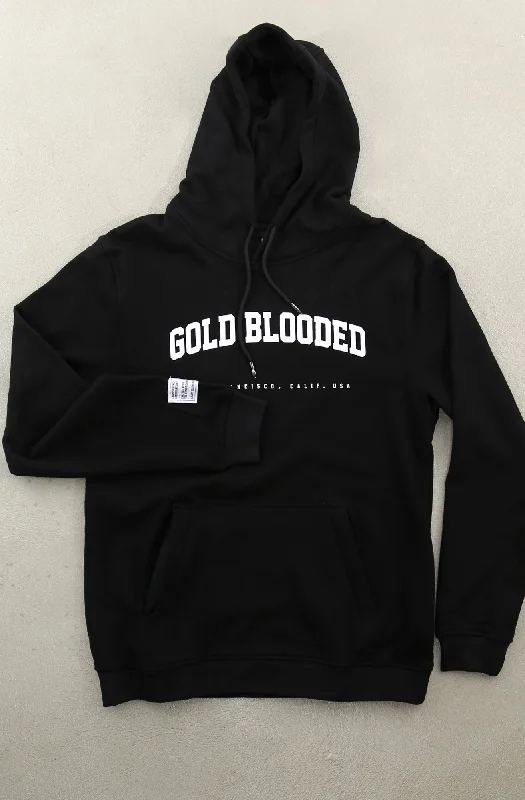 Men's Hoodies with Contrast Fabric PanelsGold Blooded League (Men's Black A1 Hoody)