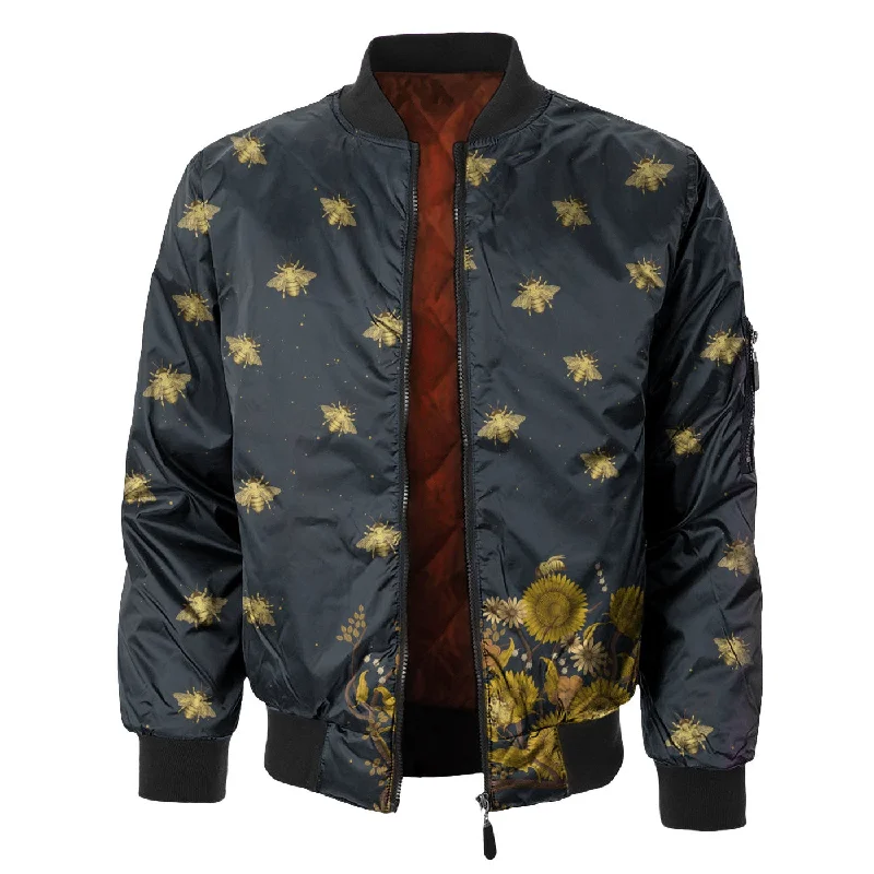 Men's Coats with HoodsGolden Bee Bomber Jacket