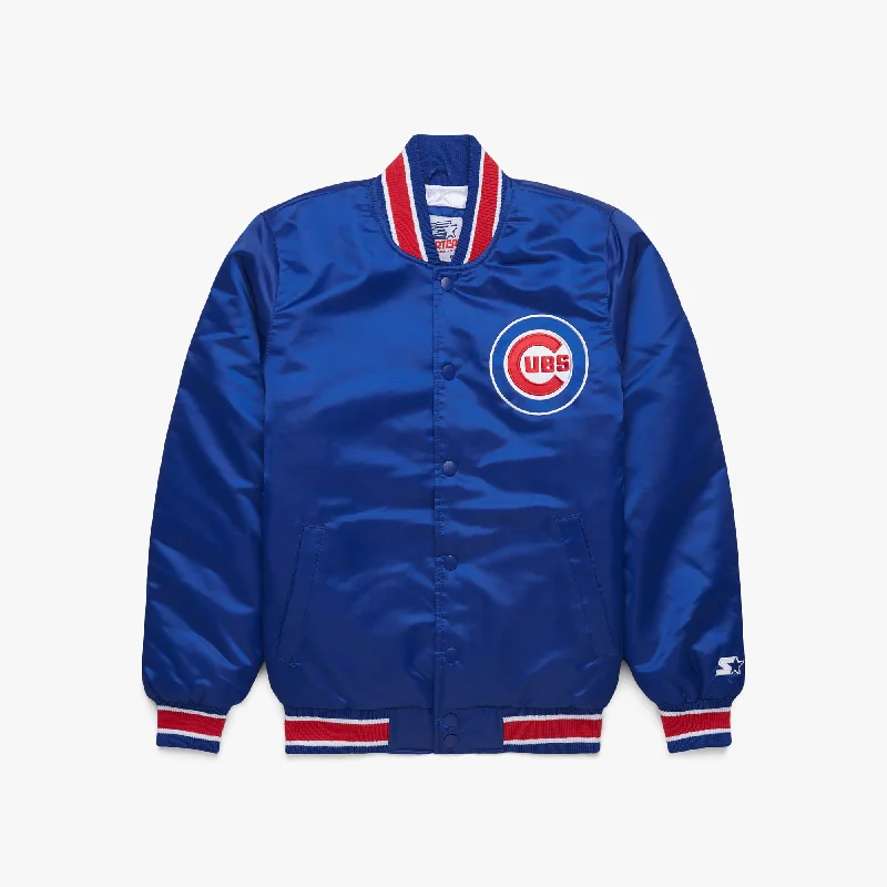 Men's Coats with Breathable FabricHOMAGE X Starter Cubs Satin Jacket