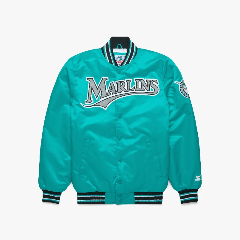 High-Quality Men's Duffle CoatsHOMAGE X Starter Marlins Satin Jacket