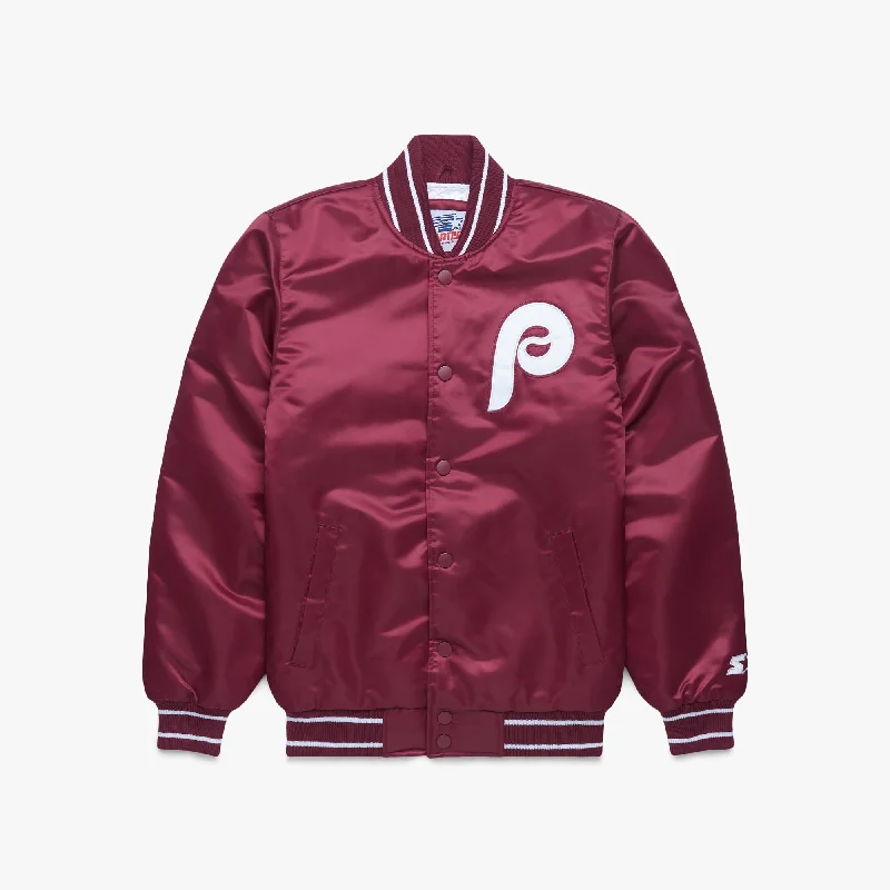 Comfortable Men's ParkasHOMAGE X Starter Phillies Satin Jacket