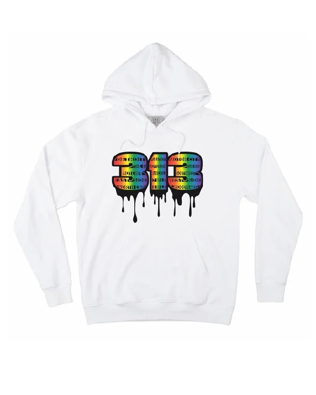 Men's Hoodies for RunningInk Detroit - 313 Hoodie - White