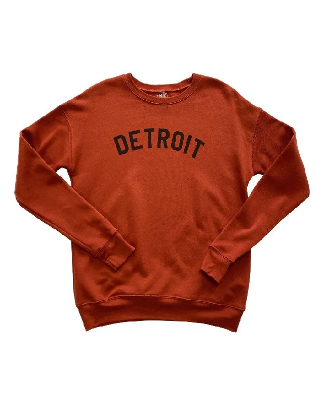 Men's Hoodies with Reinforced CuffsInk Detroit Crewneck Sweatshirt - Brick